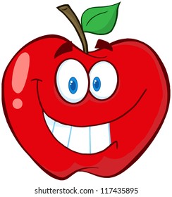 Apple Cartoon Mascot Character