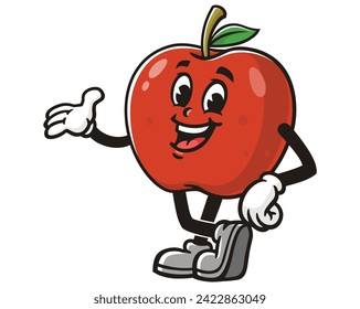 Apple cartoon mascot illustration character vector clip art hand drawn