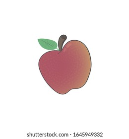 Apple in cartoon style. Vector illustration on a white background.