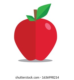 Apple cartoon vector with white background