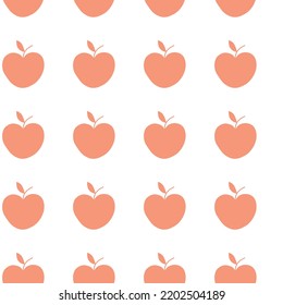 Apple cartoon whole fruit seamless pattern on white background. Vector illustration.