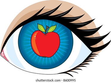 An apple in the center of an eye - the apple of my eye