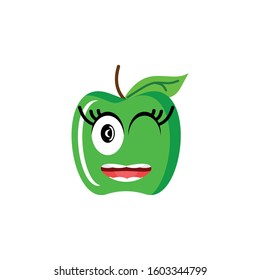 apple character icon vector illustration isolated