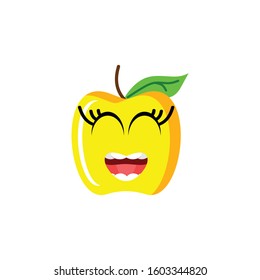 apple character icon vector illustration isolated