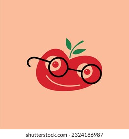 Apple character logo, perfect for brand logo, business, symbol or graphic needs.