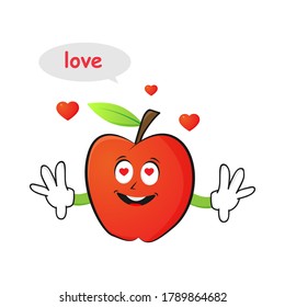 Los personajes de Apple se enamoran de un fondo blanco - vector