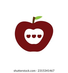 ilustración de diseño del logotipo de chat de manzana.