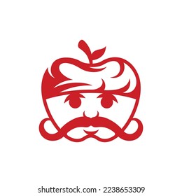 Apple Chef Cute Mascot Design
