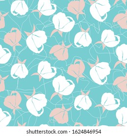 Apple of cherry blossom and leaves. Modern abstract vector seamless pattern with hand drawn elements