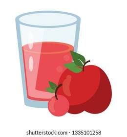 apple and cherry juice smoothie cup