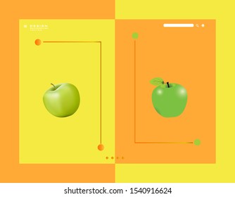 apple and cherry vector background illustration