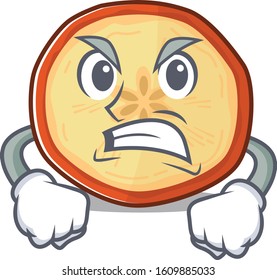 Apple chips cartoon character design having angry face