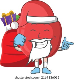 Apple christmas santa claus design character, design vector illustrator,