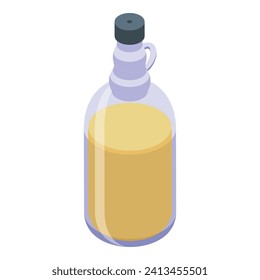 Apple cider bottle icon isometric vector. Cooking nature food. Elixir tree