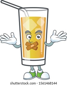 Apple cider cartoon with mascot character silent