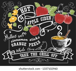 Apple cider chalk art