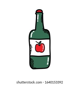 apple cider doodle icon, vector illustration