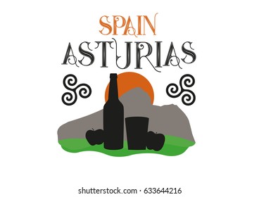 Apple cider drink, 'Sidra',  typical from Asturias, Spain