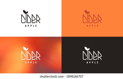 Apple cider emblem template. Color variation. Logo with lettering