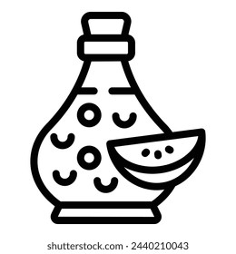 Apple cider flask icon outline vector. Fermented fruits drink. Fresh natural beverage