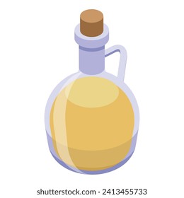 Apple cider glass jug icon isometric vector. Brew punch. Slice food