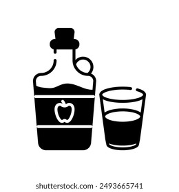 Icono de pictograma de sidra de manzana, Ilustración vectorial