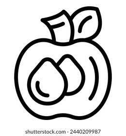 Apple cider ingredient icon outline vector. Juicy pome fruit. Vinegar fruity component