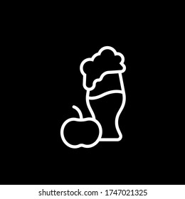 Apple cider line icon. Glass of cider vector illustration isolated on white. Glass of alcohol outline style design, designed for web and app. Eps 10