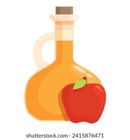 Apple cider natural icon cartoon vector. Cask squash. Slice food