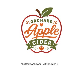 apple cider session ,An inviting apple cider logo featuring bold typography and autumnal elements, perfect for seasonal branding or beverage marketing.