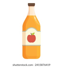 Apple cider shop bottle icon cartoon vector. Kitchen cocktail. Farm wine