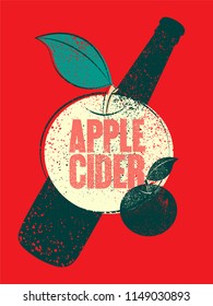 Apple Cider typographical vintage grunge style poster. Retro vector illustration.