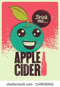 Apple Cider typographical vintage grunge style poster. Retro vector illustration.