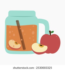 Apple cider vector illustration isolated on white background