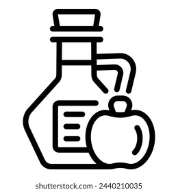 Apple cider vinegar icon outline vector. Fruit acidic extract. Natural liquid bottle