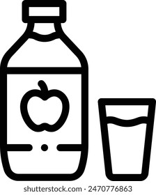 apple cider vinegar icon. Thin Linear Style Design Isolated On White Background