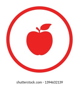 Apple and circle on white