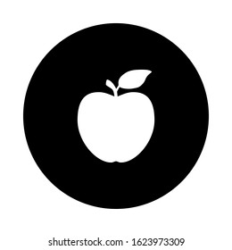Apple and circle on white