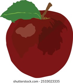apple clipart or illustration isolated on  a transparent background.	
