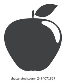 apple clipart silhouette. apple flat icon vector