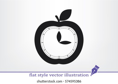 apple, clock icon vector illustration EPS 10