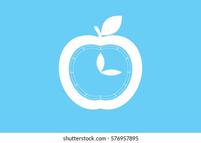 apple, clock icon vector illustration.