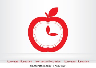 apple, clock icon vector illustration.