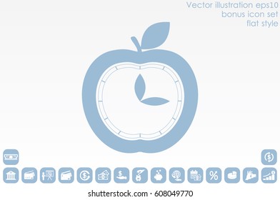 apple, clock icon vector illustration EPS 10