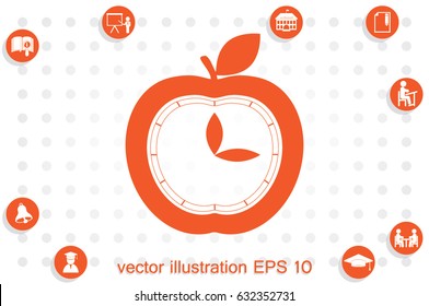 apple, clock icon vector illustration EPS 10