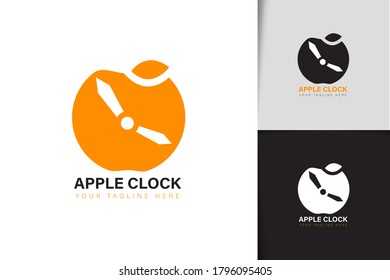 Apple clock logo vector design