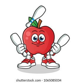 apple clown mascot vector cartoon illustration