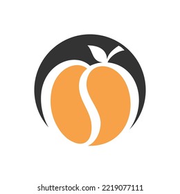 apple con plantilla vectorial de diseño de logotipo de café