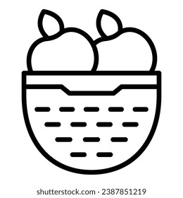 Apple colander icon outline vector. Cooking sieve. Ceramic tool