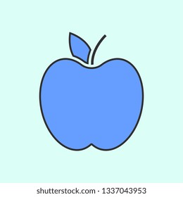 Apple color icon. Simple color vector of education icons 